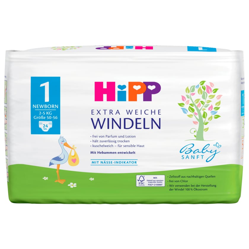 Hipp Windeln Gr.1 Newborn 2-5 kg 24 Stück